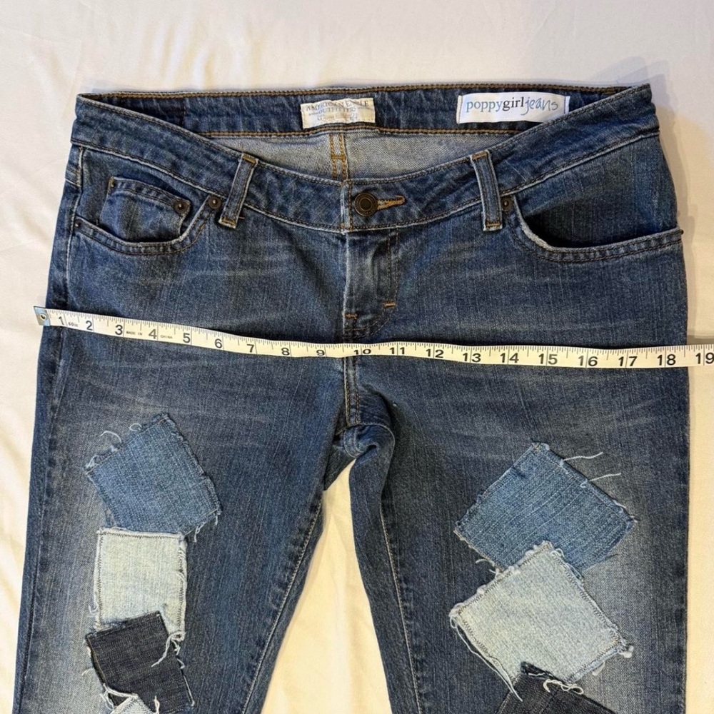 American Eagle By Payless Blue Patchwork Boot Cut… - image 4